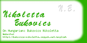 nikoletta bukovics business card